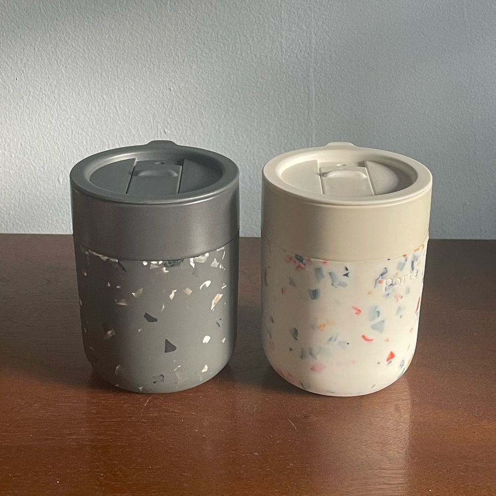 2 Ceramic Tumblers with Silicone Sleeve